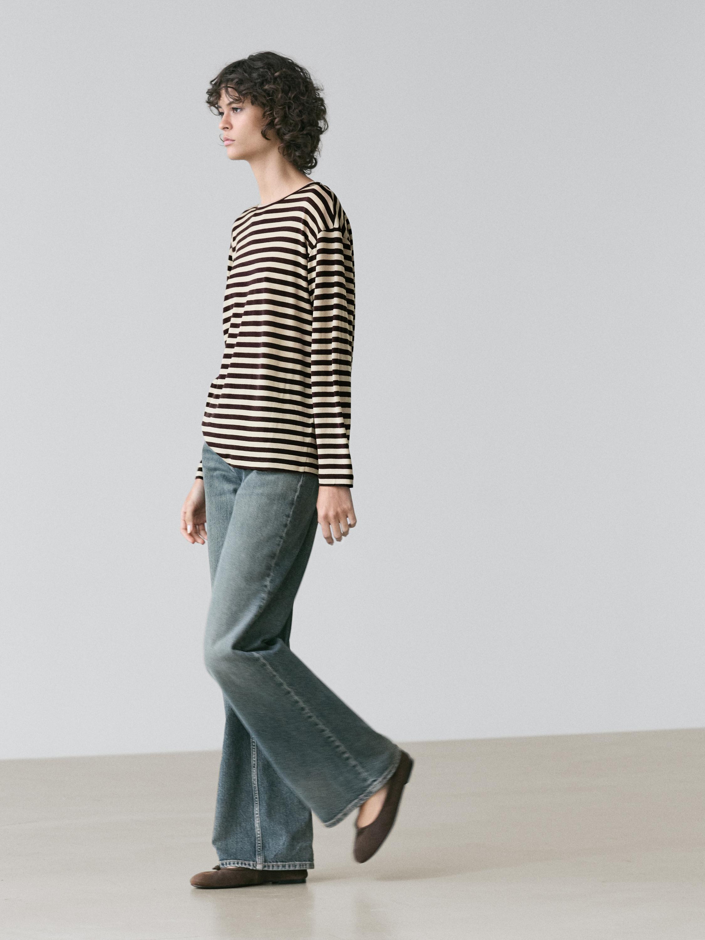 Oversize striped long sleeve T-shirt
